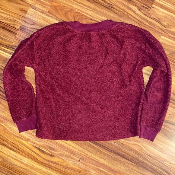 Harry Potter Maroon Fleece Crew Neck Sweatshirt Cropped Hogwarts - Picture 5 of 5